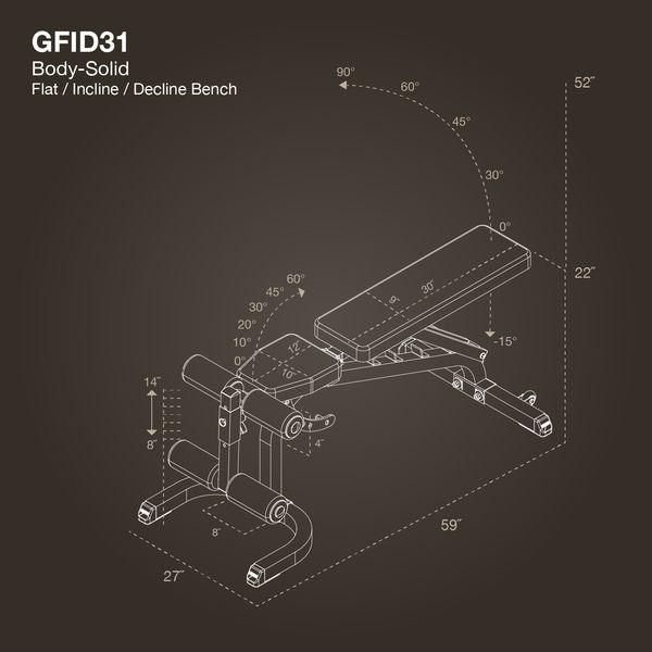 Body Solid - Flat Incline Decline Bench (GFID31)