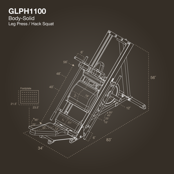 Hack Squat/Leg Press - Body Solid (GLPH1100B)