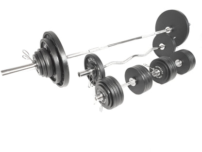 Barbell, Curl Bar, & Dumbbell 325 Lb Weight Set